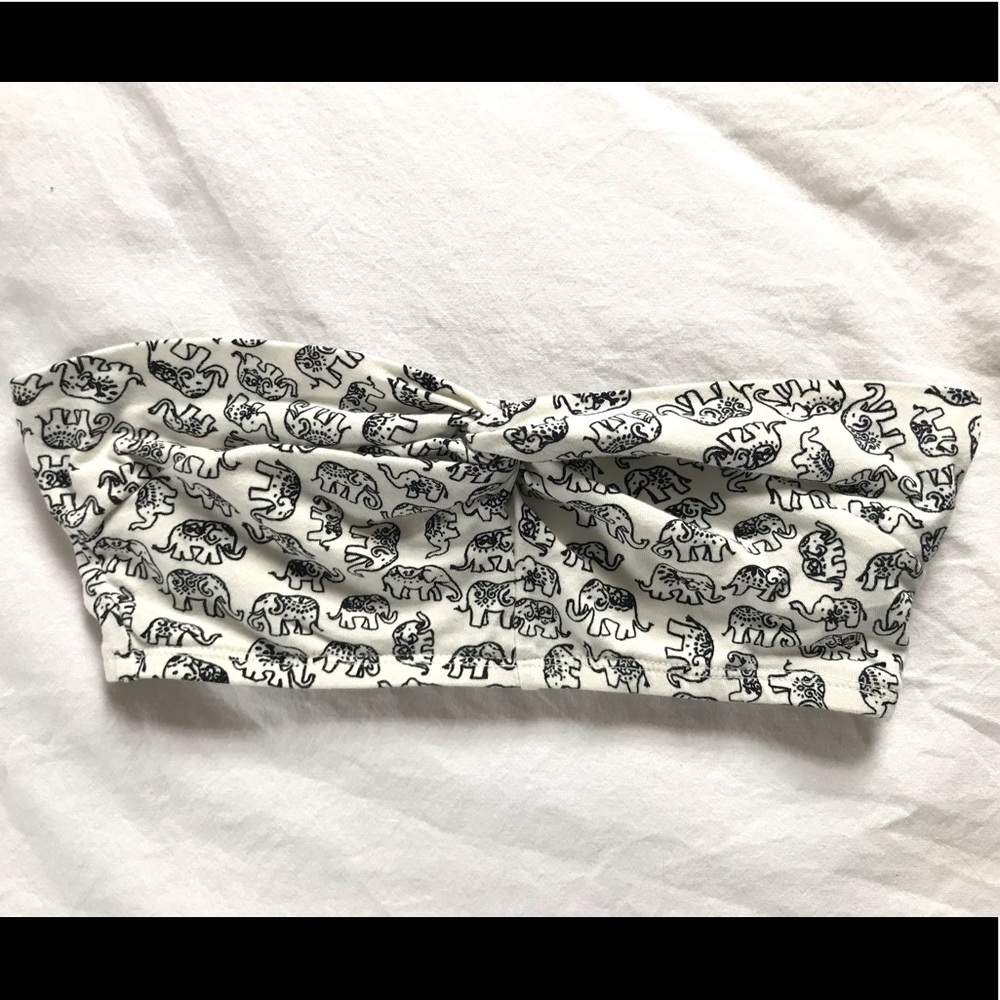 Forever21 size small white elephant print bandeau